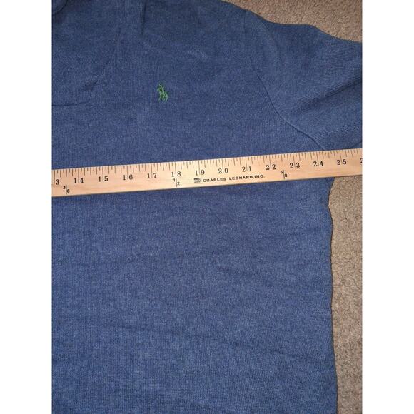 Polo Ralph Lauren Sweater Men Large Blue Shawl Collar Elbow Pads Small Pony - Picture 6 of 6